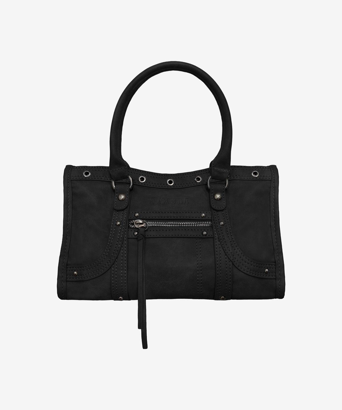 블랙 퍼플(BLACK PURPLE) 벨튼 로고 미니 토트백_블랙 Velton Logo Mini Tote Bag_Black