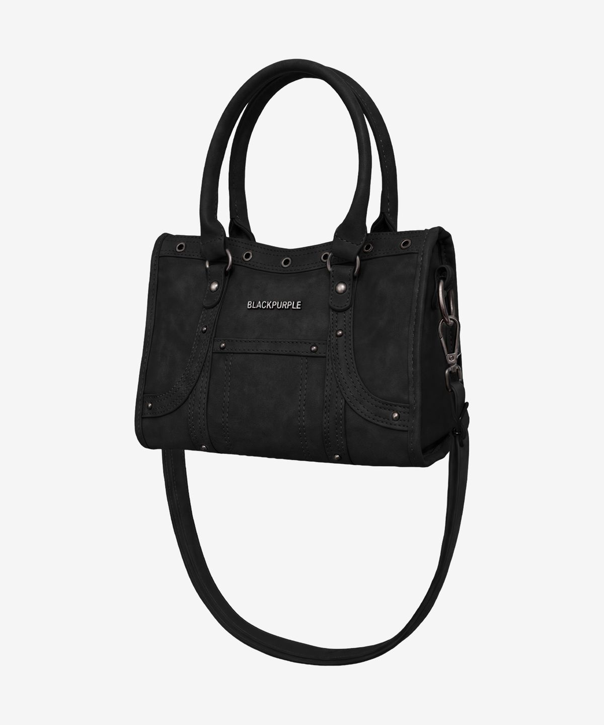 블랙 퍼플(BLACK PURPLE) 벨튼 로고 미니 토트백_블랙 Velton Logo Mini Tote Bag_Black