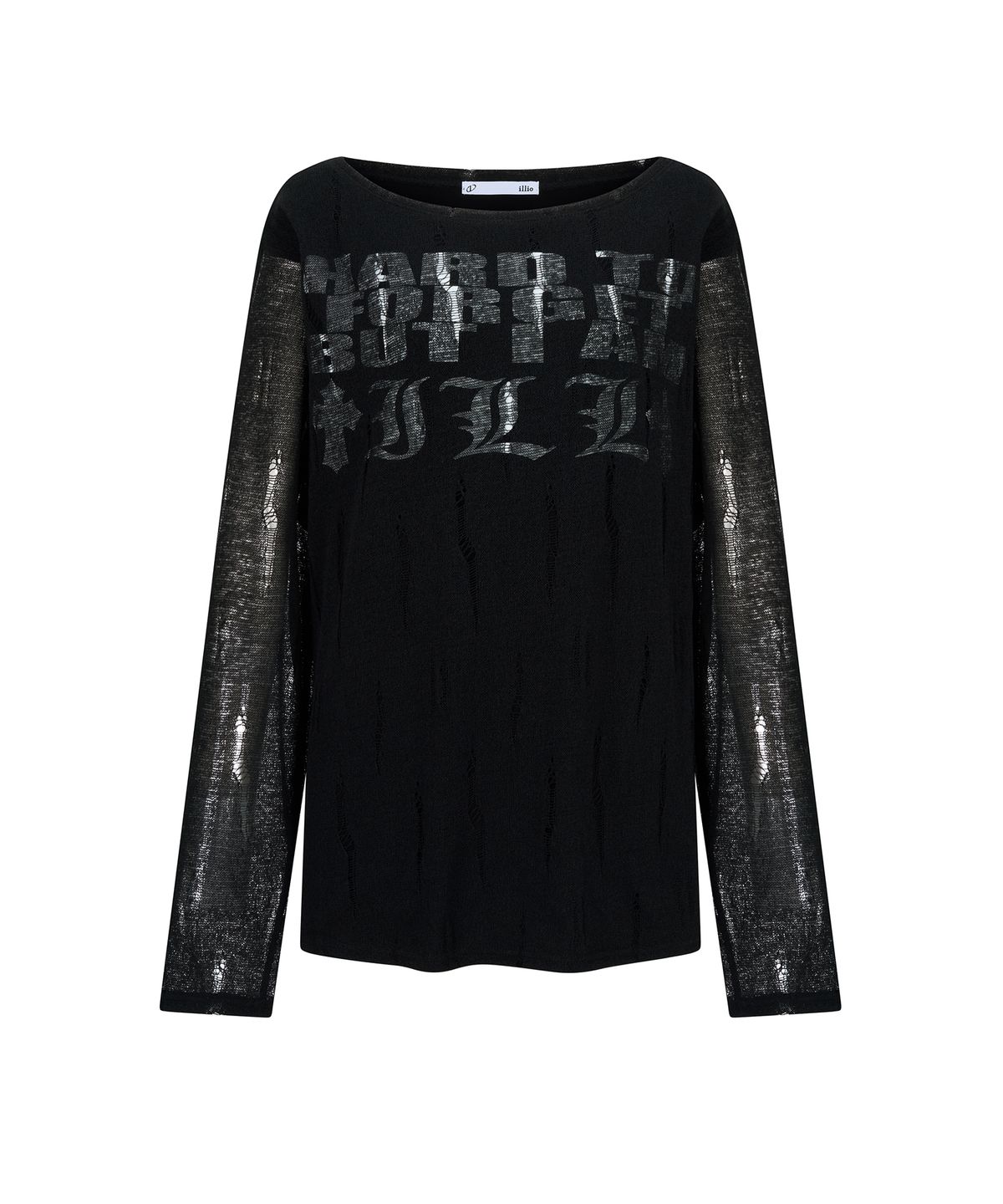 일리오(ILLIO) Black ILL oversized damage knit