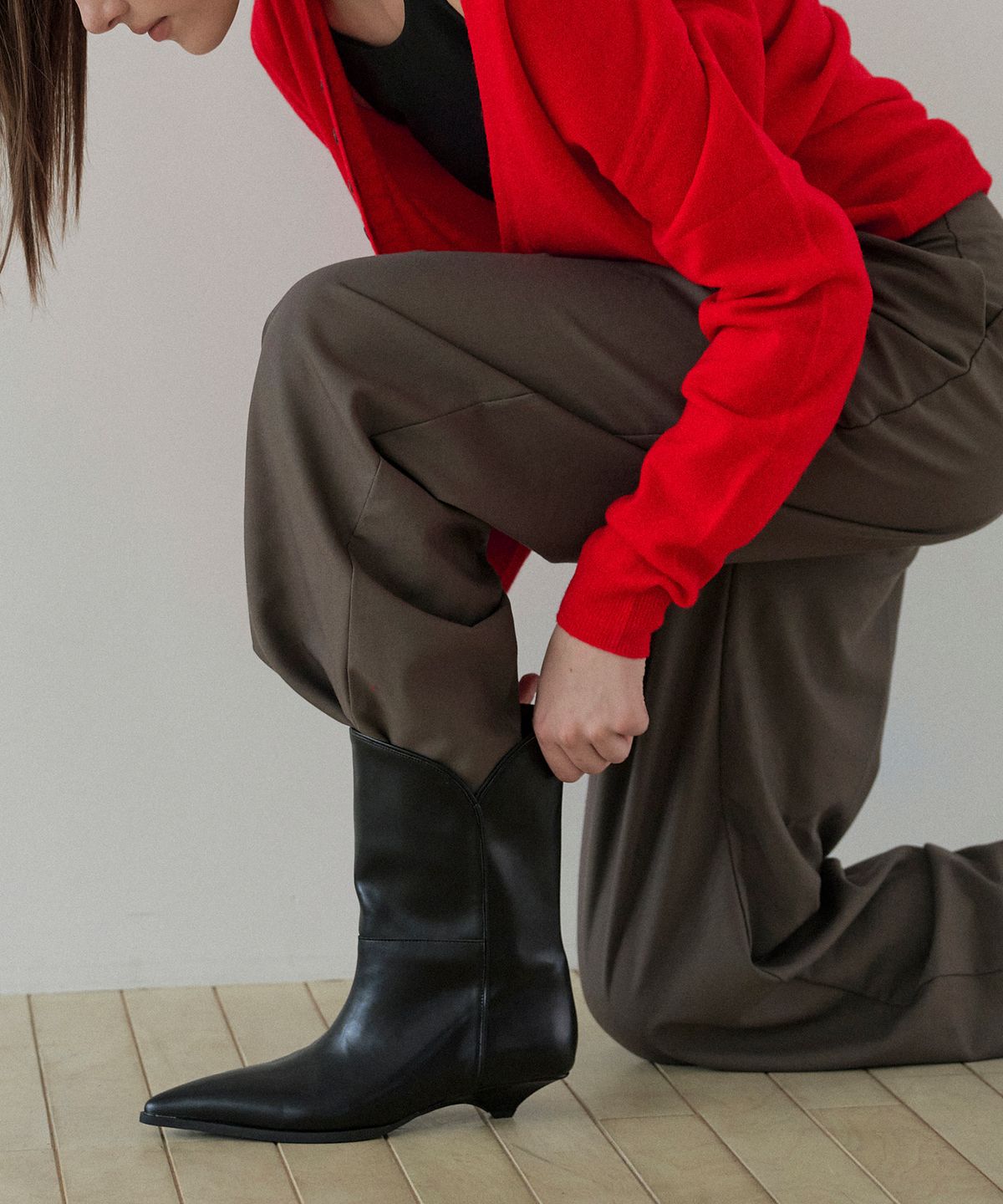 메티에(METIER) me024 Side slit point western ankle boots 사이드 슬릿 웨스턴 부츠