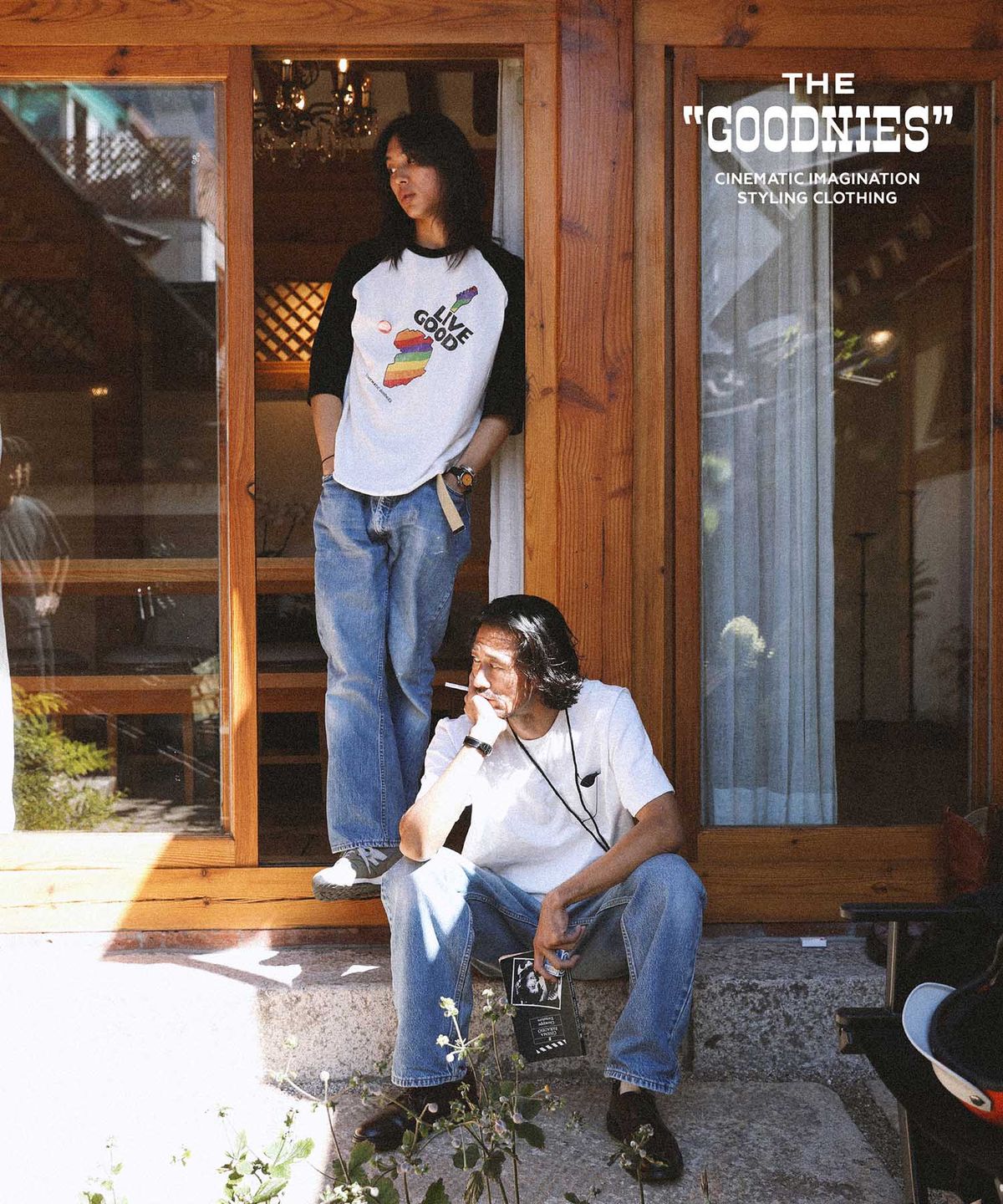 굿니스(GOODNIES) LIVE GOOD. 3/4 Sleeve Raglan T-Shirt
