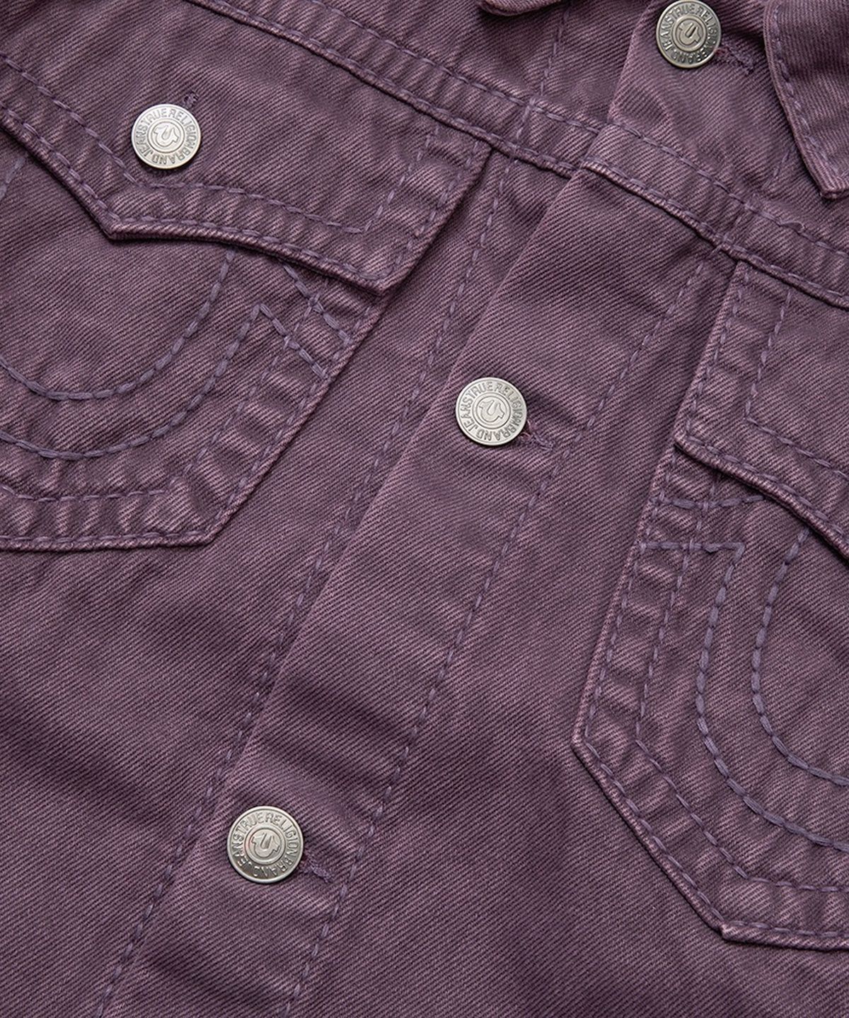 트루릴리젼(TRUERELIGION) Big T Washed Denim Trucker Jacket - WASHED PURPLE