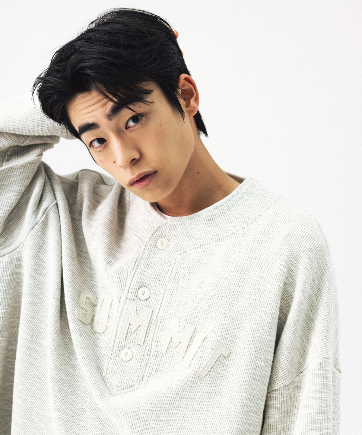 앵글런(ANGLAN) SUMMIT Baseball Pullover - Oatmeal