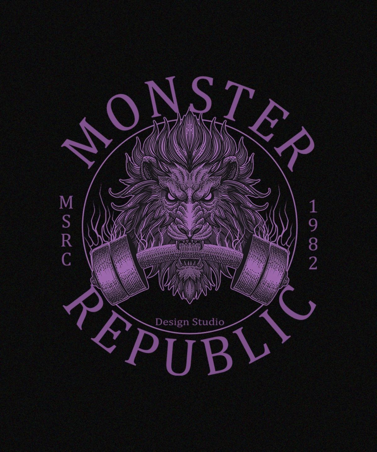 몬스터리퍼블릭(MONSTER REPUBLIC) 비스트 퍼플 오버핏 맨투맨 블랙