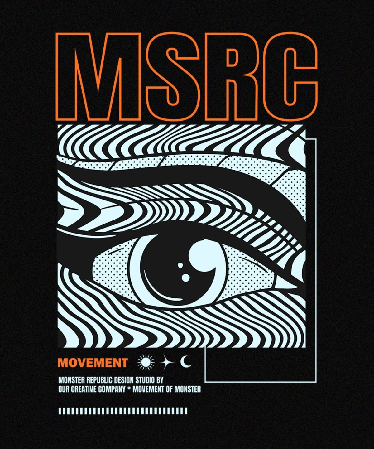 몬스터리퍼블릭(MONSTER REPUBLIC) 오브더아이 비비드오렌지 오버핏 맨투맨 블랙