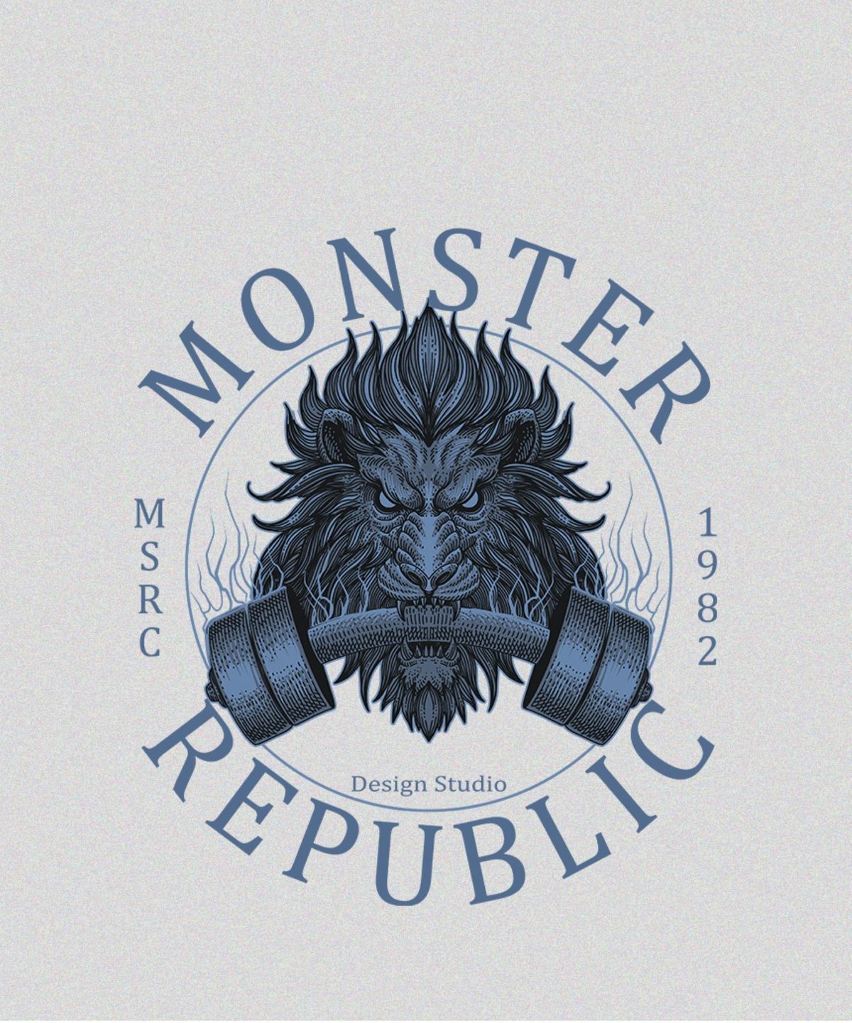 몬스터리퍼블릭(MONSTER REPUBLIC) 비스트 블루 오버핏 맨투맨 그레이
