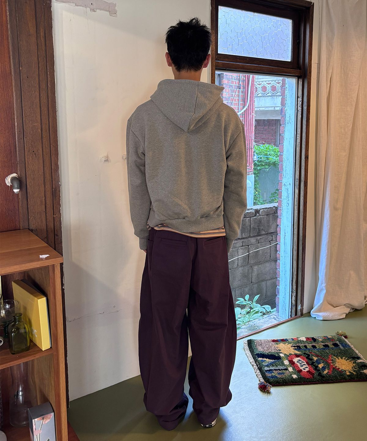 노디(NODI) 스틸 낫 후드 집업 멜란지 그레이