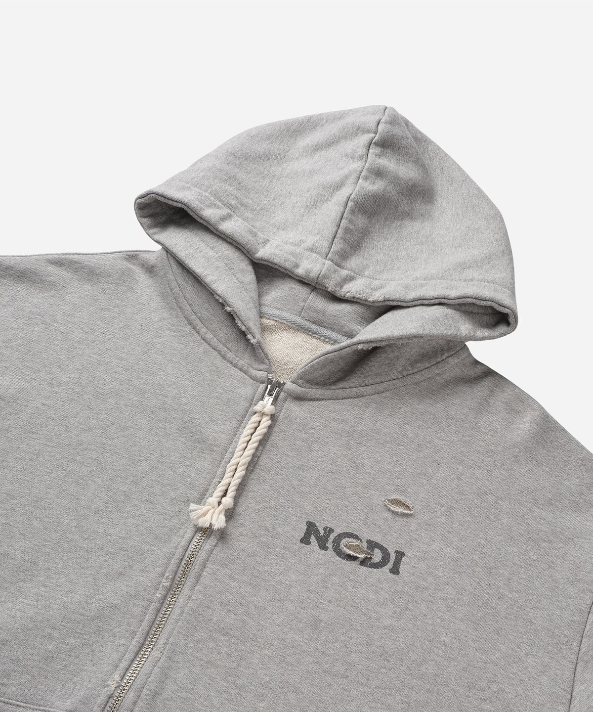 노디(NODI) 올드 마그넷 후드 집업 멜란지 그레이