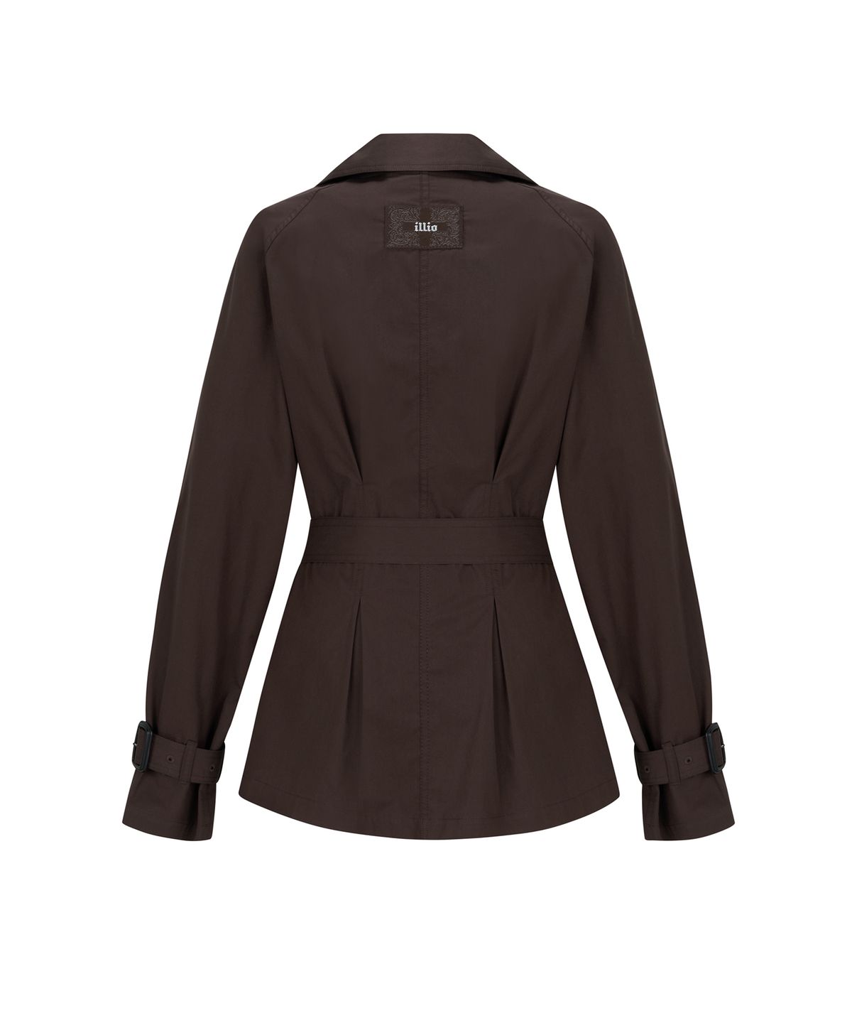 일리오(ILLIO) Brown Shirring half trench coat