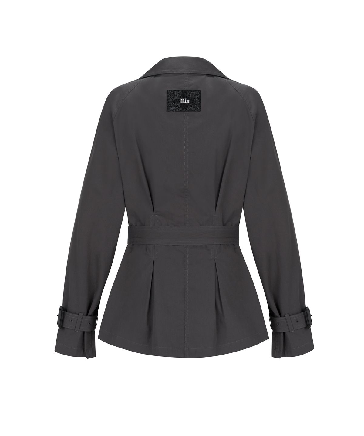 일리오(ILLIO) Charcoal Shirring half trench coat