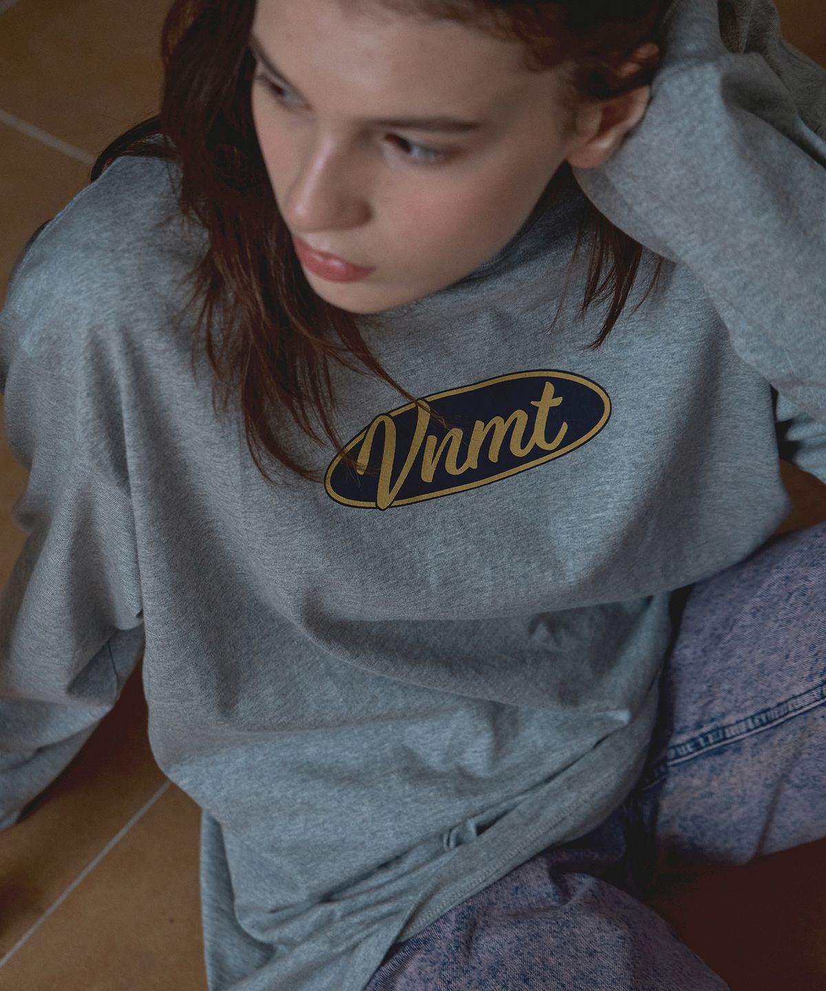 바니쉬먼트(VANISHMENT) Camel vnmt long tee_melange grey