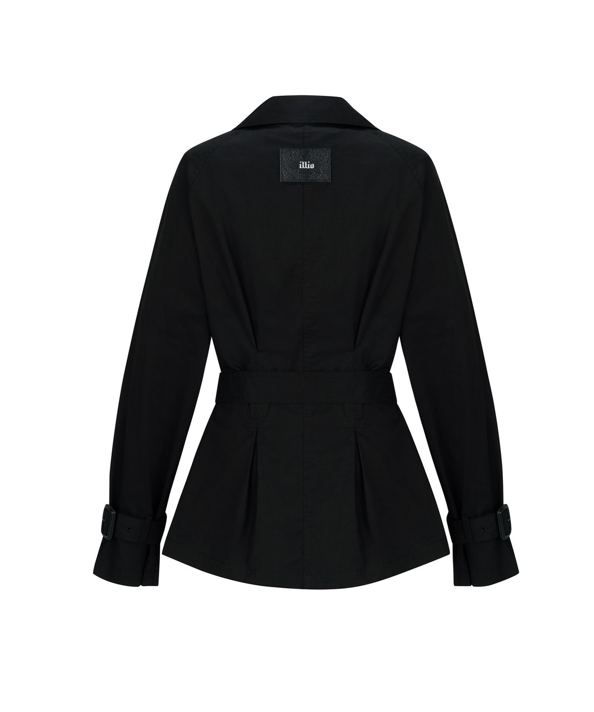 일리오(ILLIO) Black Shirring half trench coat