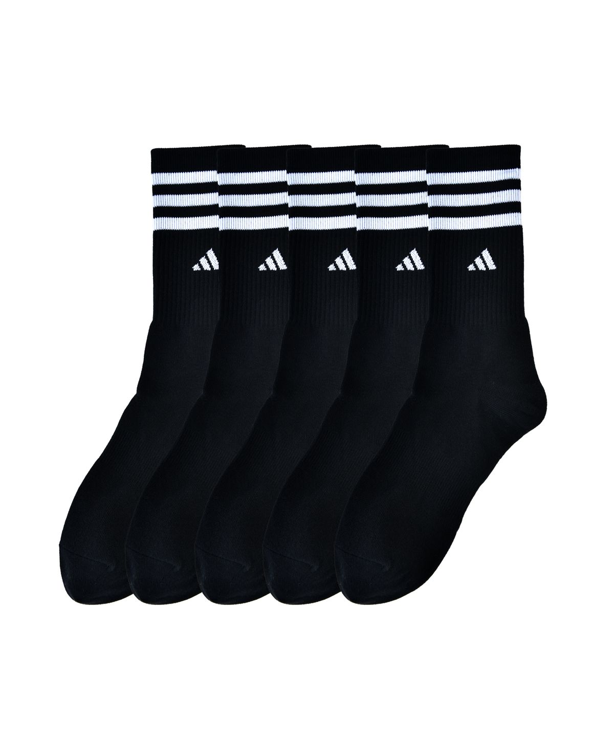아디다스(ADIDAS) 스탠다드 삼선 화이트로고 쿠션 크루삭스 블랙 3팩