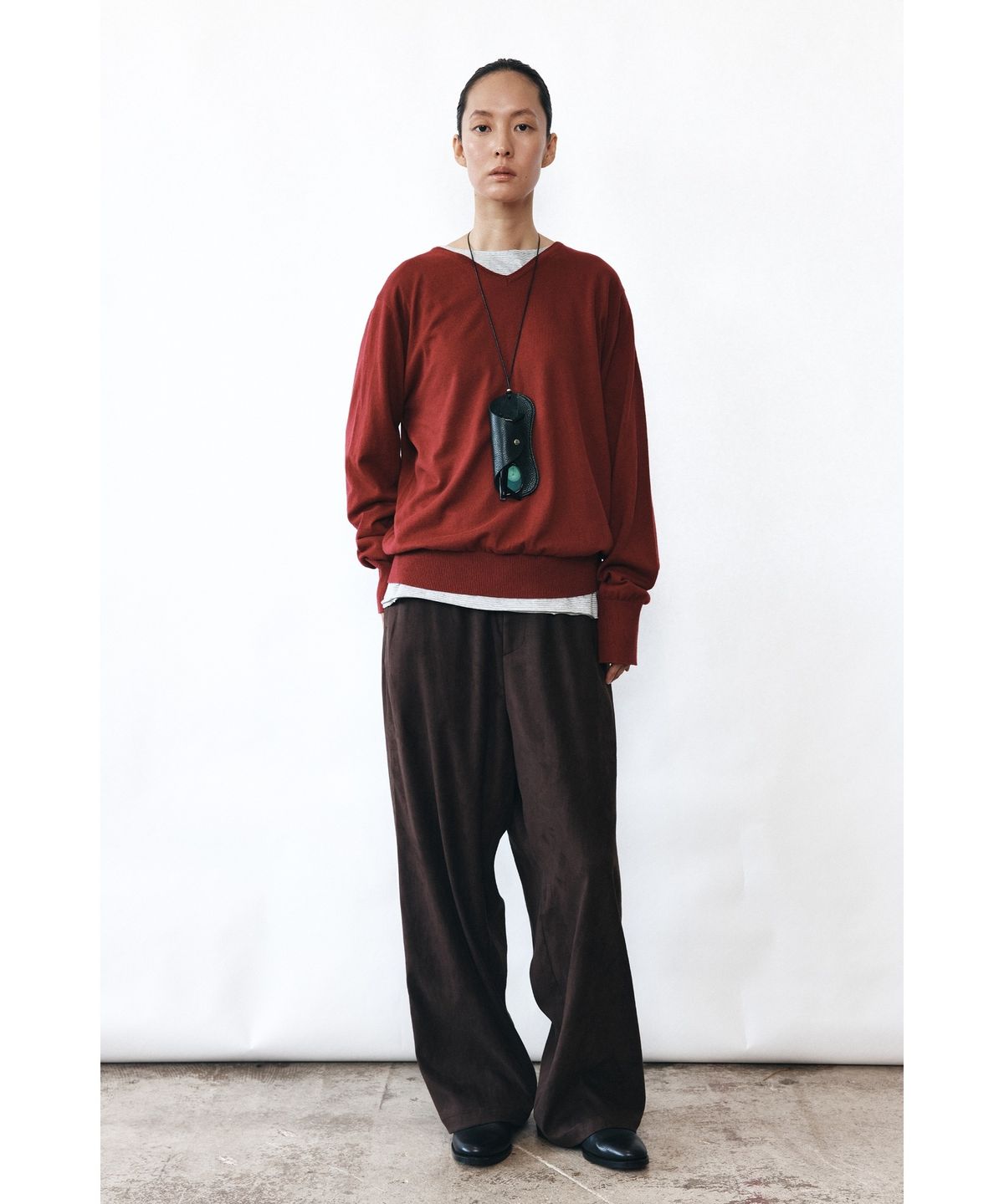 유스(YOUTH) Faux Suede Relaxed Pants - Brown