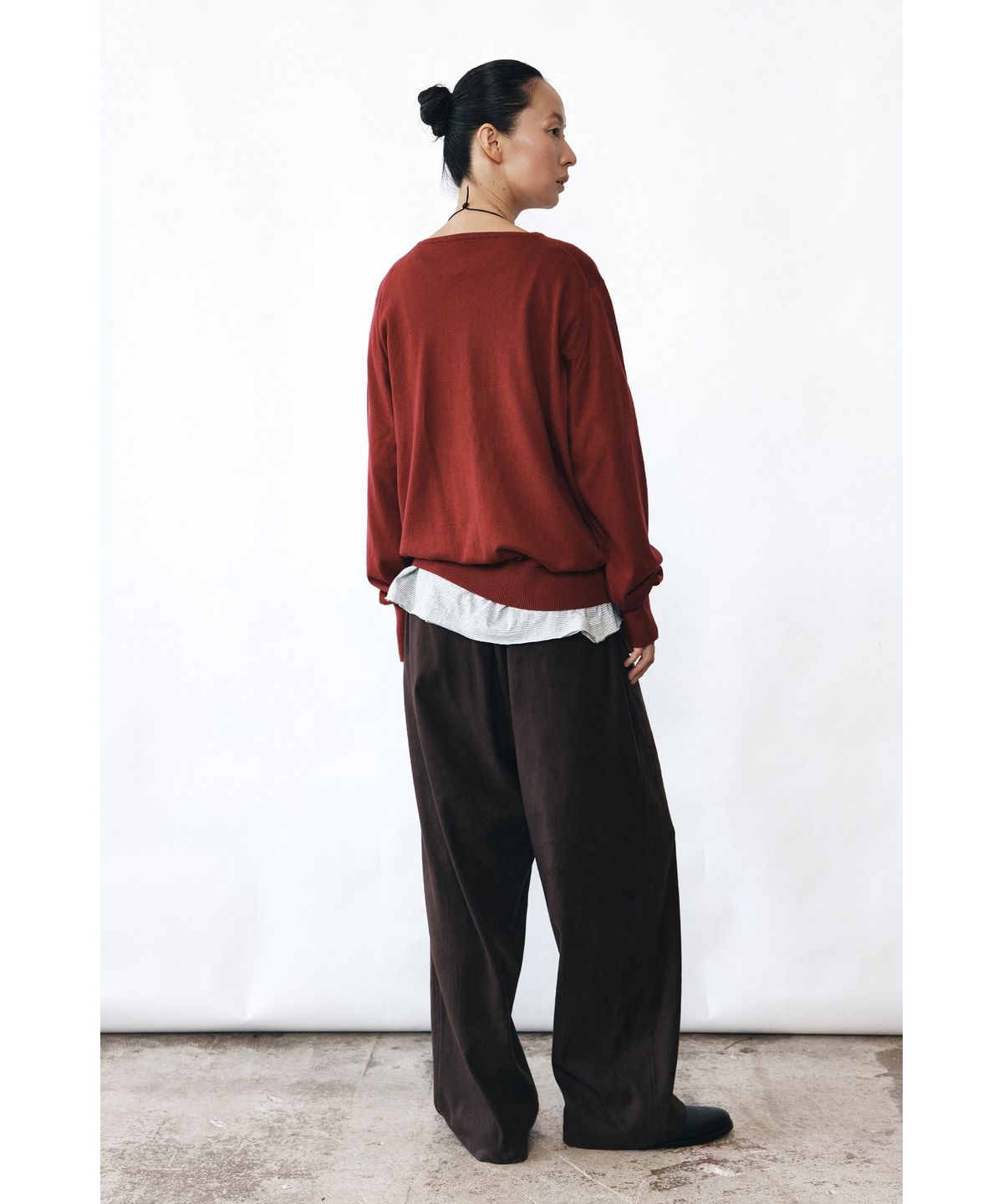 유스(YOUTH) Faux Suede Relaxed Pants - Brown