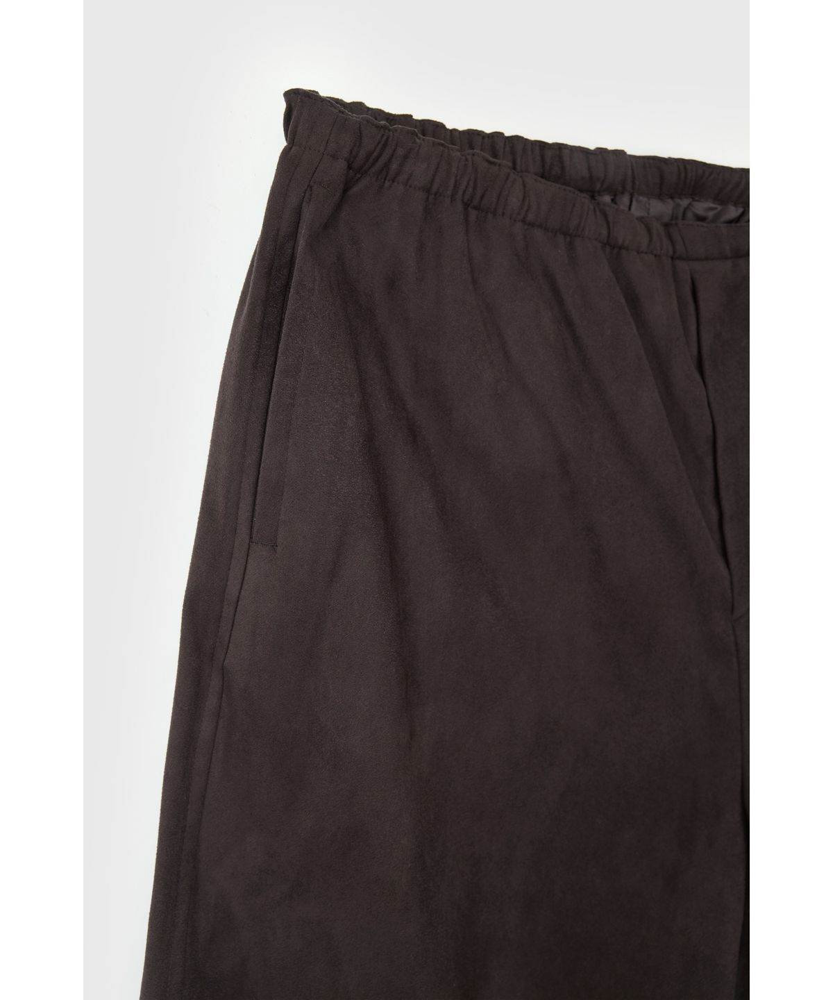 유스(YOUTH) Faux Suede Relaxed Pants - Brown