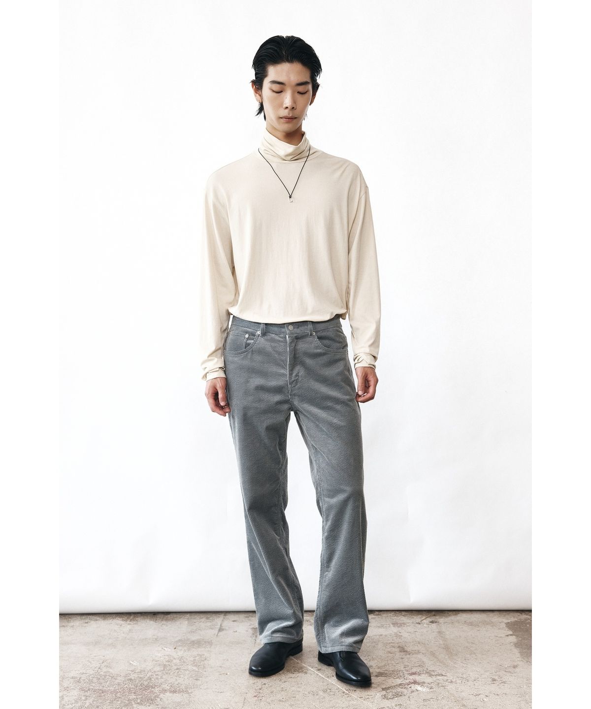 유스(YOUTH) Corduroy 5P Straight Pants - Light Grey