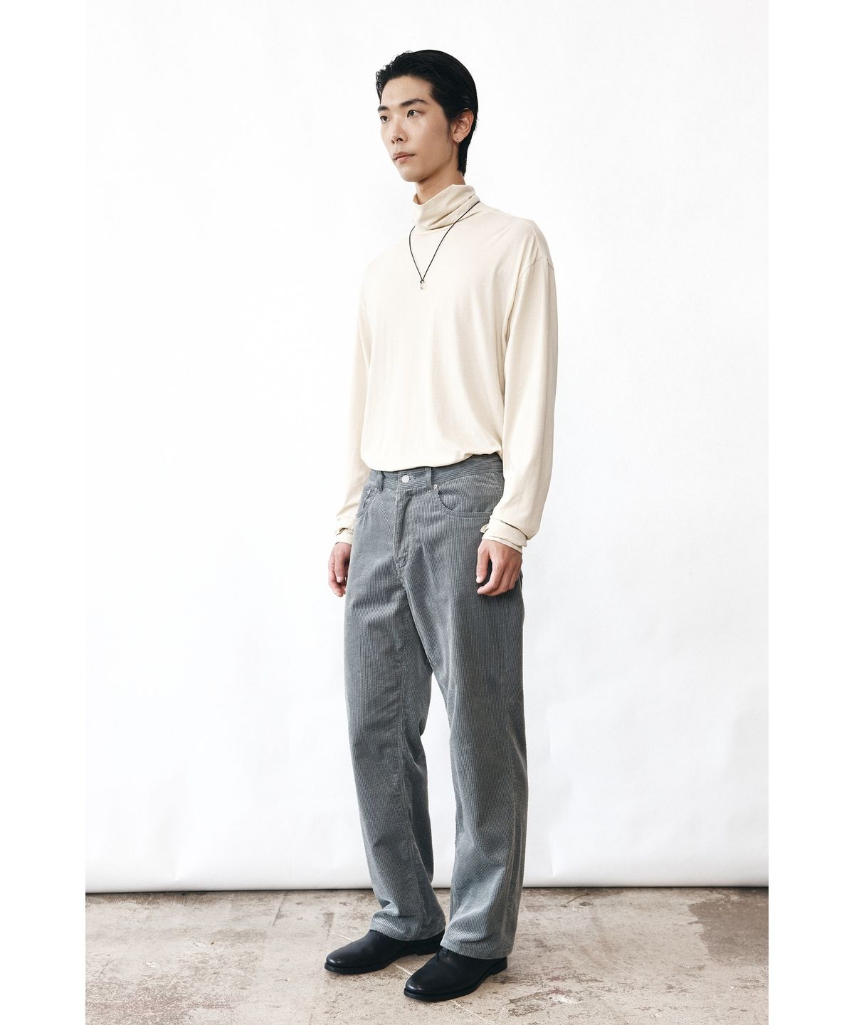 유스(YOUTH) Corduroy 5P Straight Pants - Light Grey