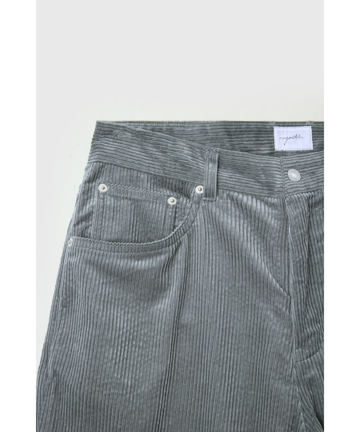 유스(YOUTH) Corduroy 5P Straight Pants - Light Grey