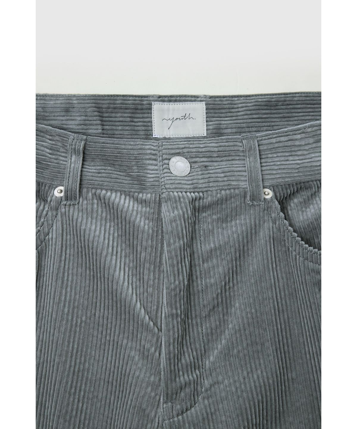 유스(YOUTH) Corduroy 5P Straight Pants - Light Grey