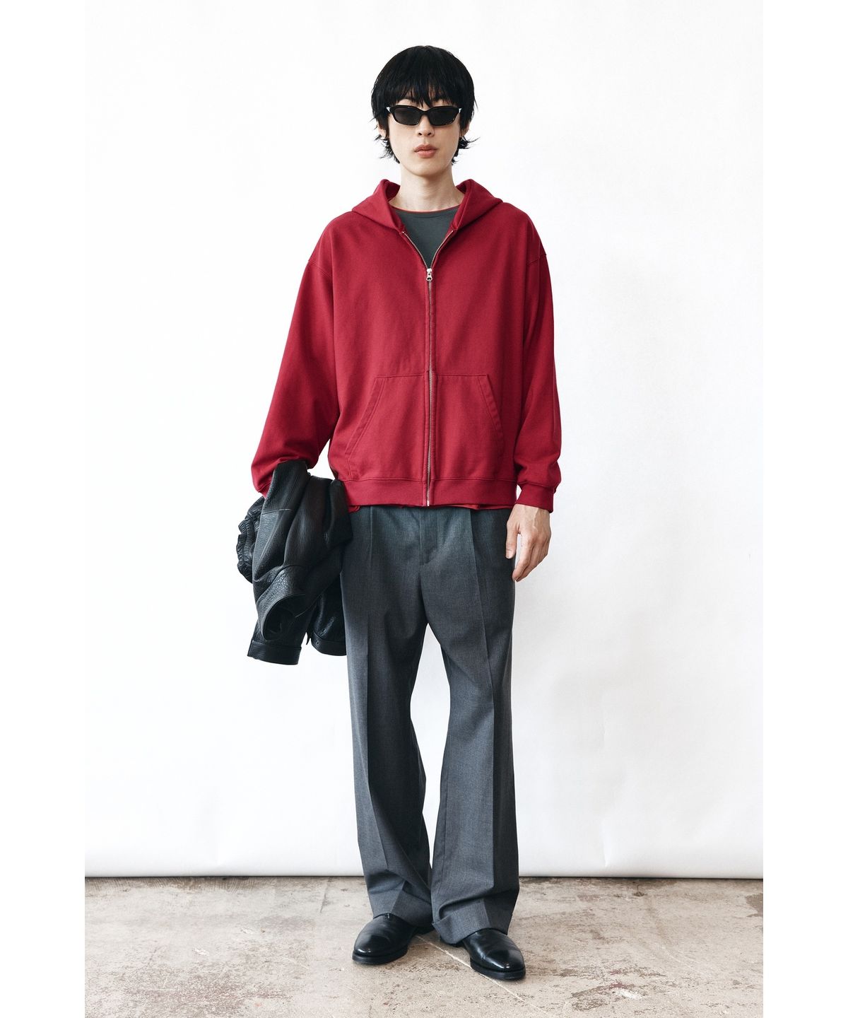 유스(YOUTH) Washed Hooded Zip-up - Red