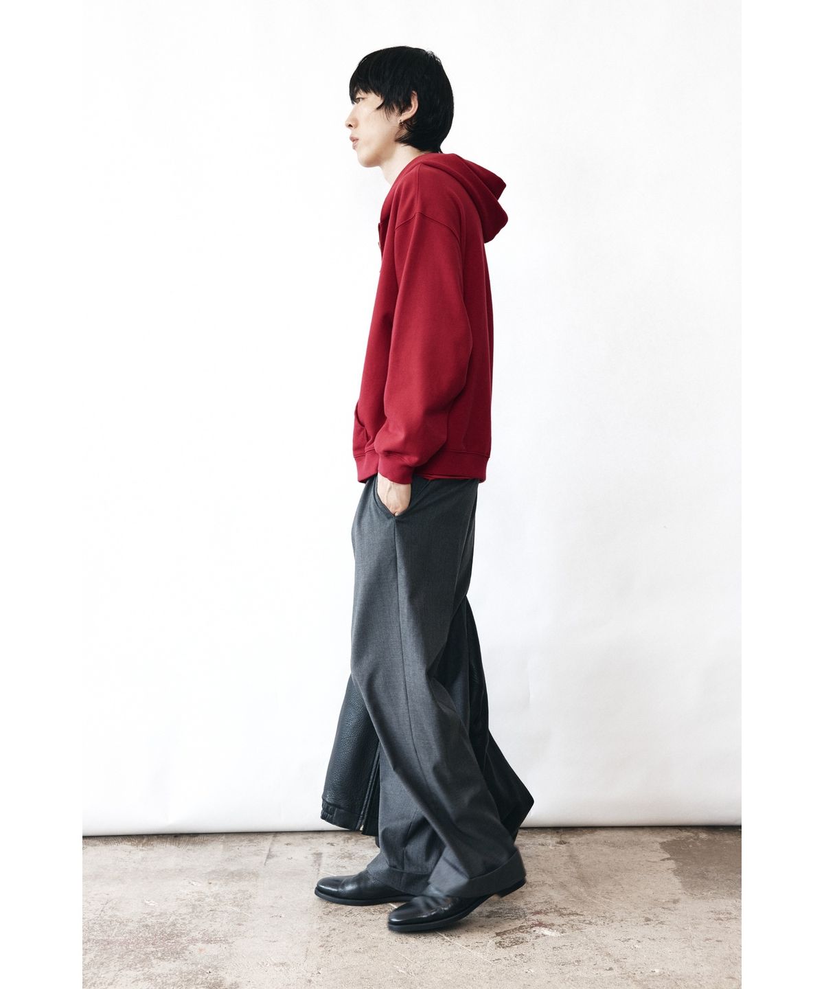 유스(YOUTH) Washed Hooded Zip-up - Red