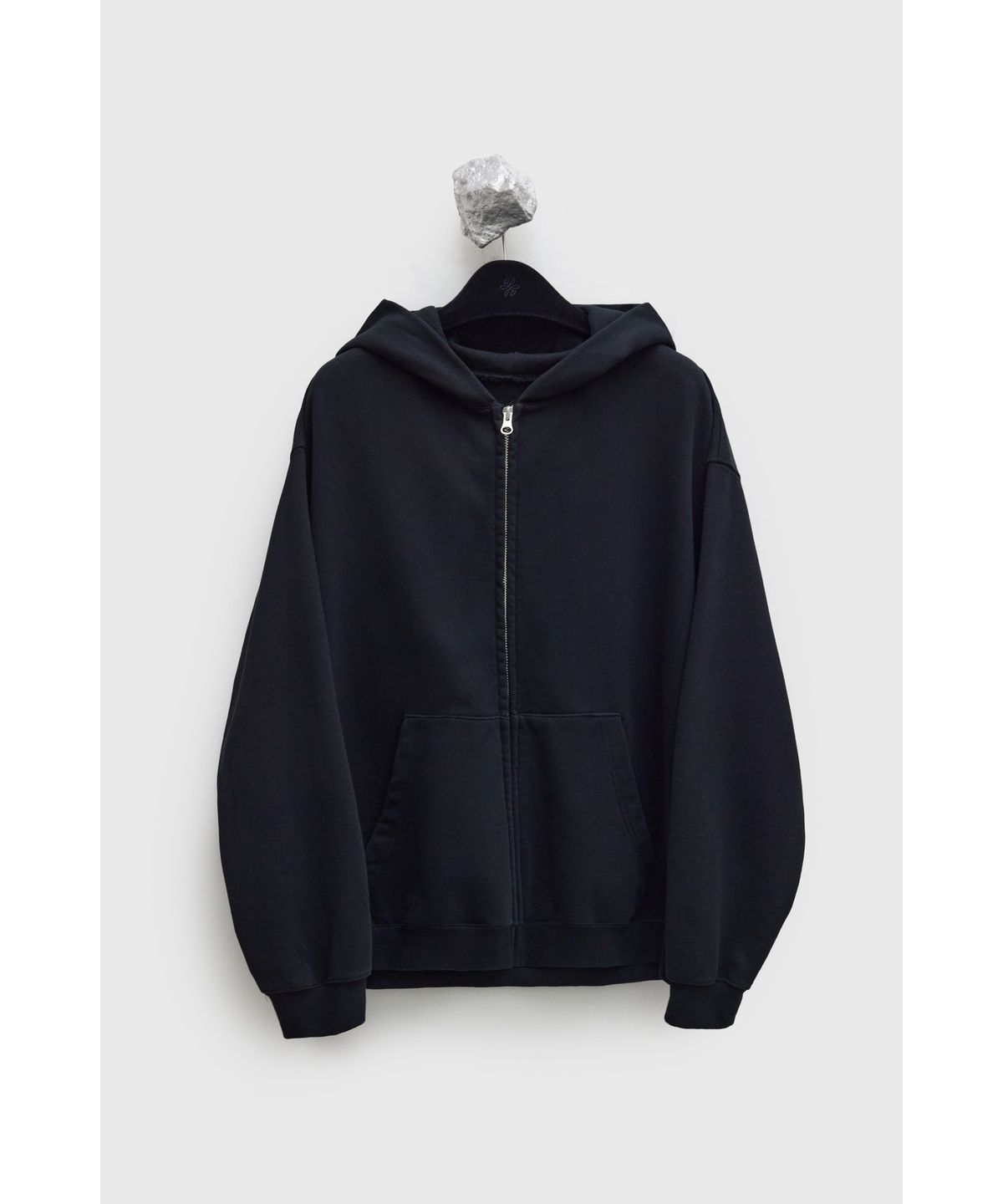 유스(YOUTH) Washed Hooded Zip-up - Black