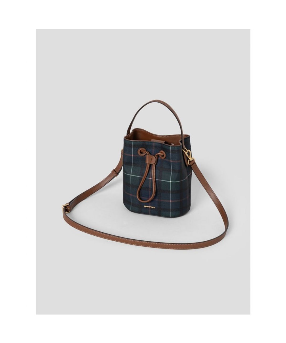 빈폴 액세서리(BEANPOLE ACCESSORY) 헤릿체크 버킷백  그린