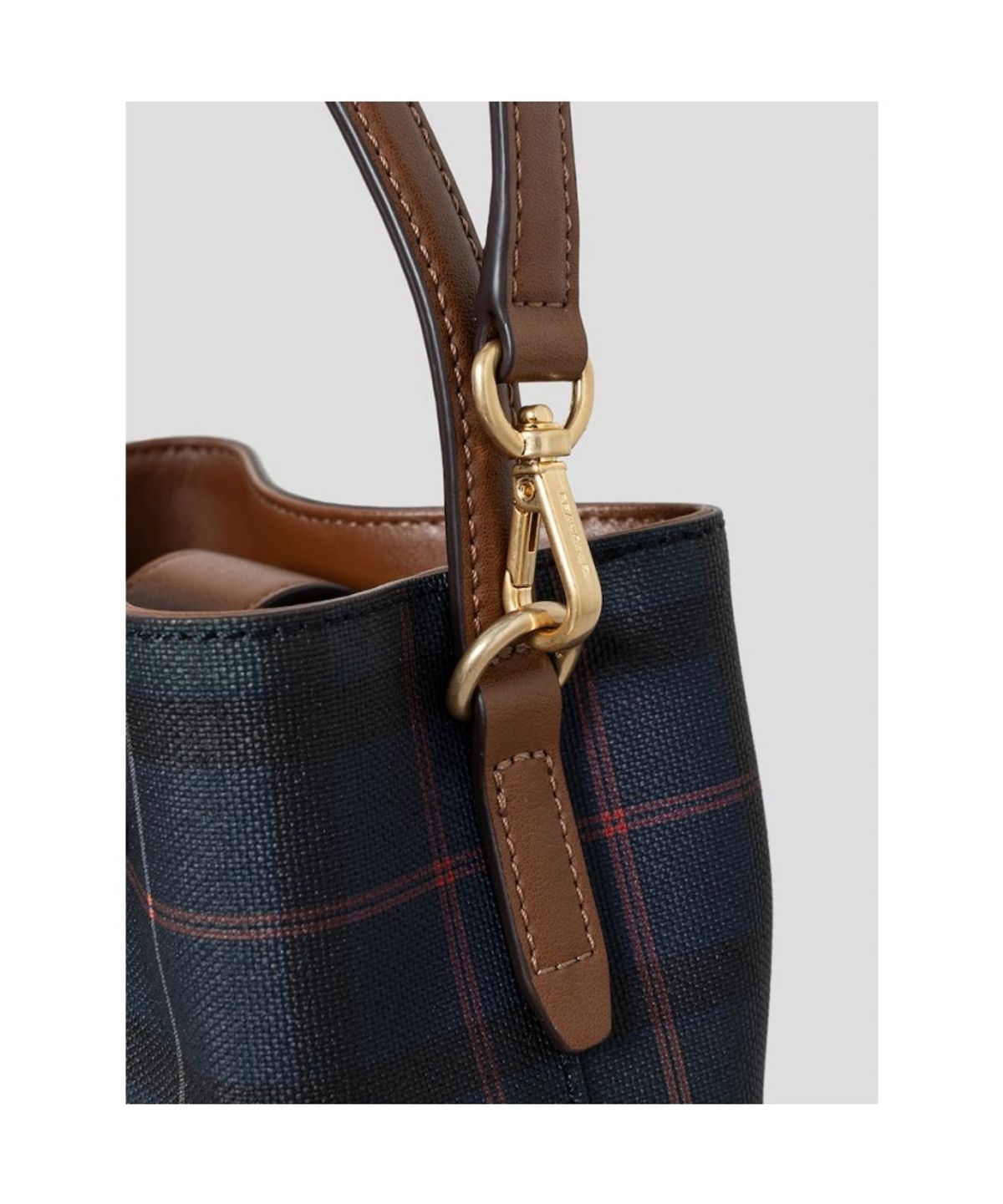 빈폴 액세서리(BEANPOLE ACCESSORY) 헤릿체크 버킷백  그린