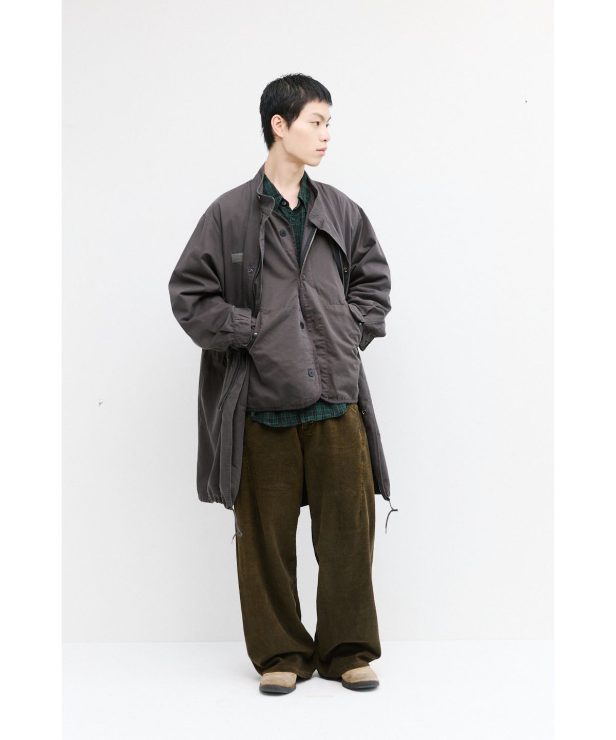 해칭룸(HATCHINGROOM) Mods Parka Washed Mud Brown