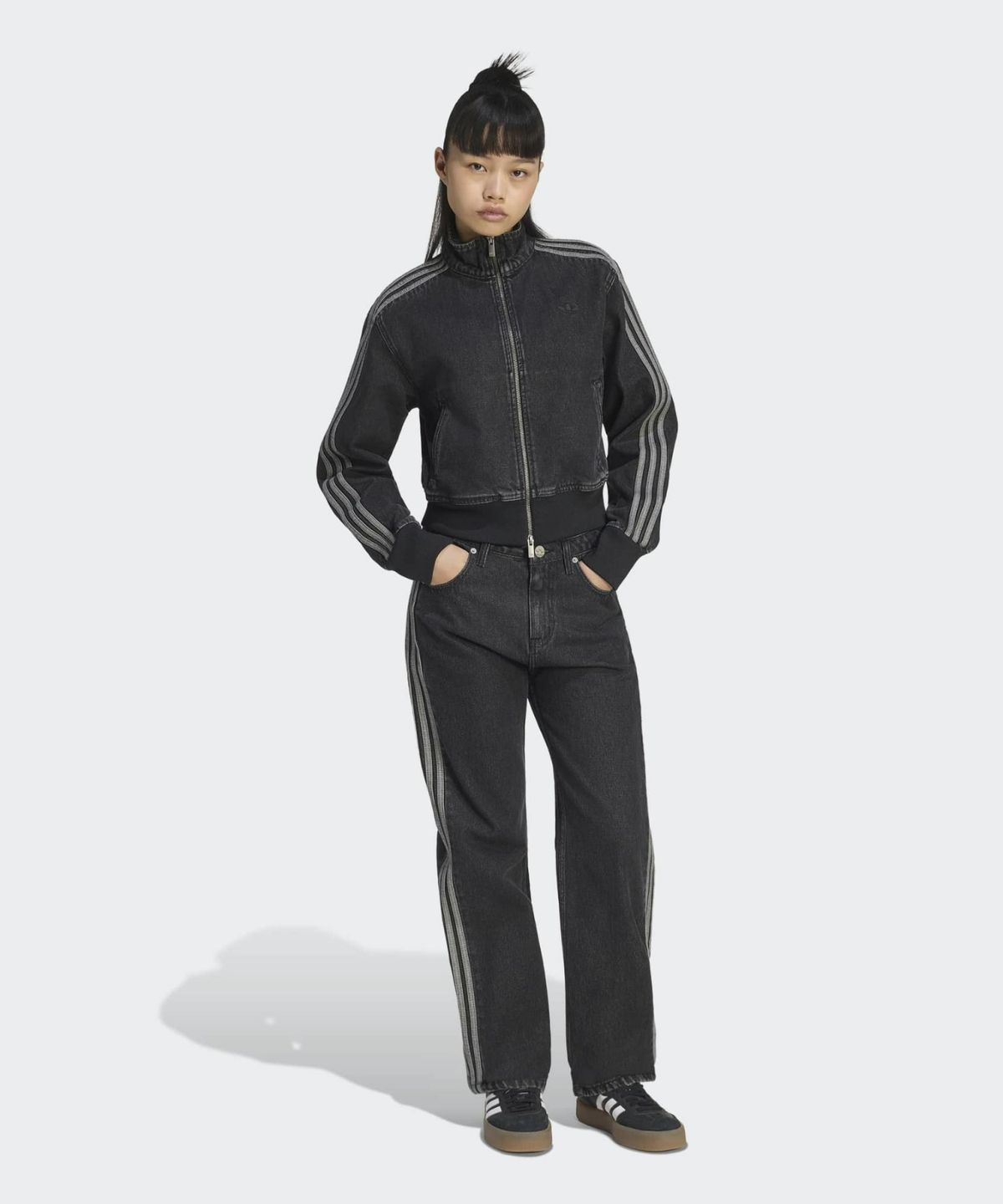 아디다스(ADIDAS) 파이어버드 데님 트랙탑 - 블랙 / IB6917