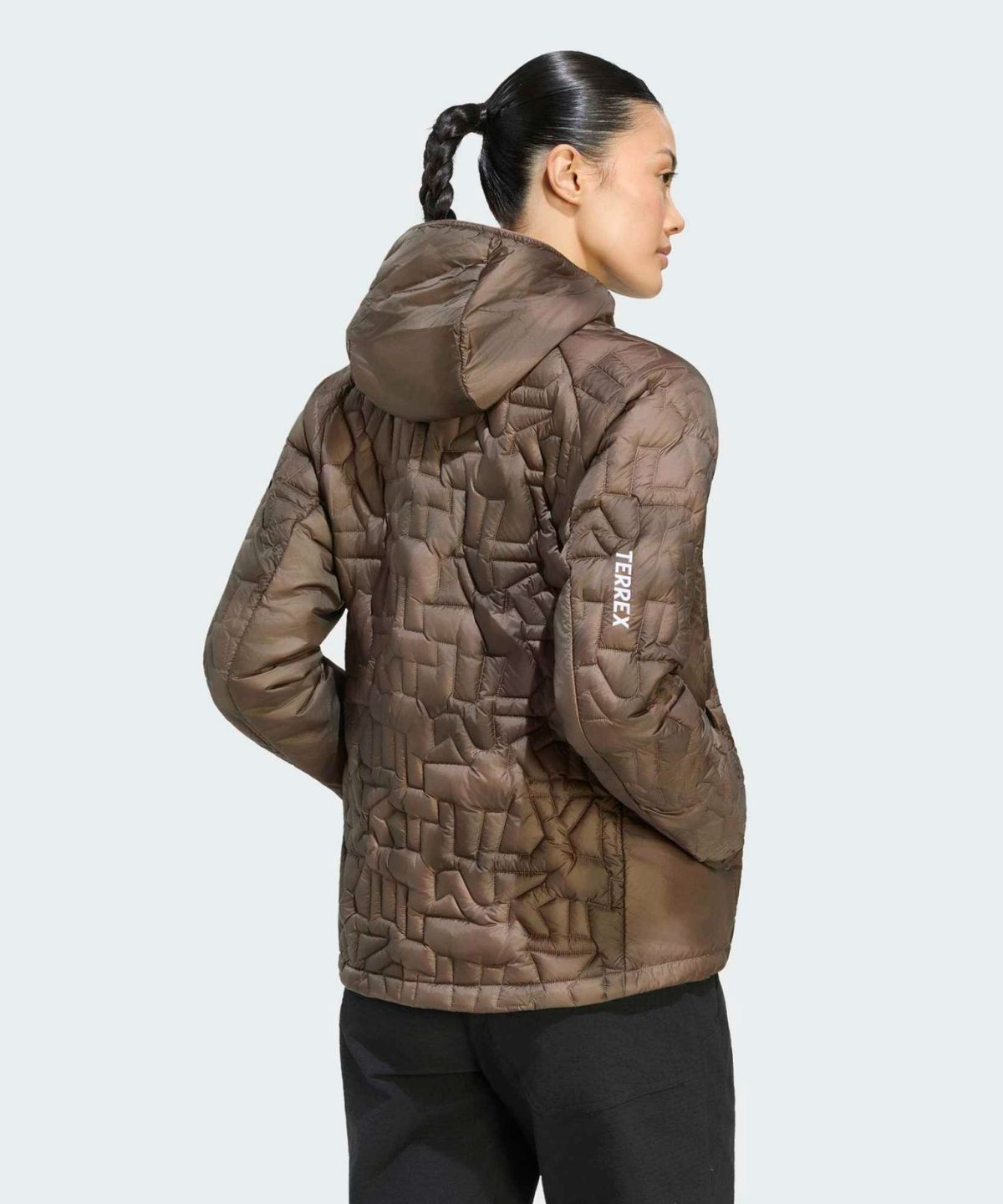 아디다스(ADIDAS) 테렉스 엑스페리어 프리마로프트 후드 경량 재킷 - 얼스스트라타:다크브라운 / KF6909