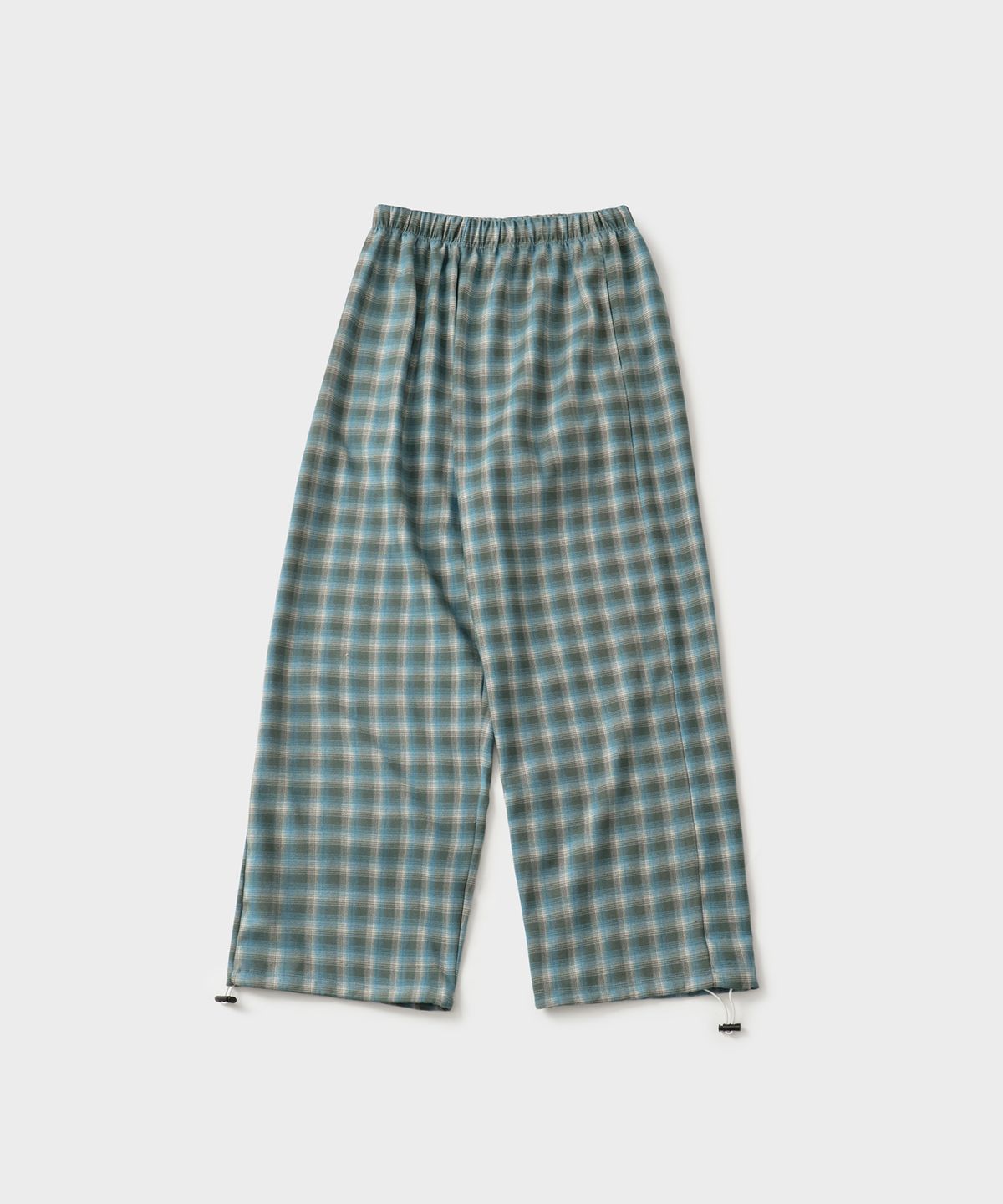 바니쉬먼트(VANISHMENT) Check relax easy pants_sky blue