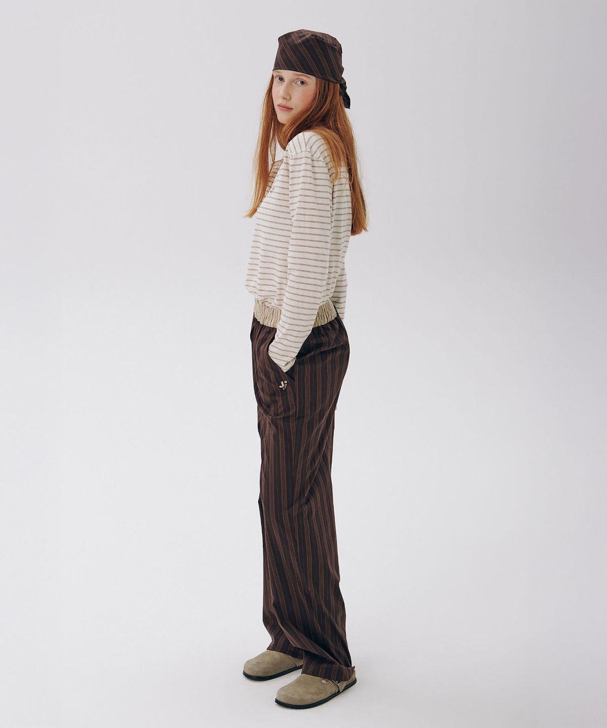 준준스페이스(JUNEJUNE SPACE) Stripe Henley Neck Tee_Ivory