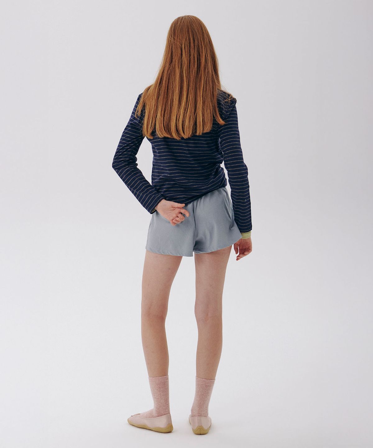 준준스페이스(JUNEJUNE SPACE) Stripe Henley Neck Tee_Navy