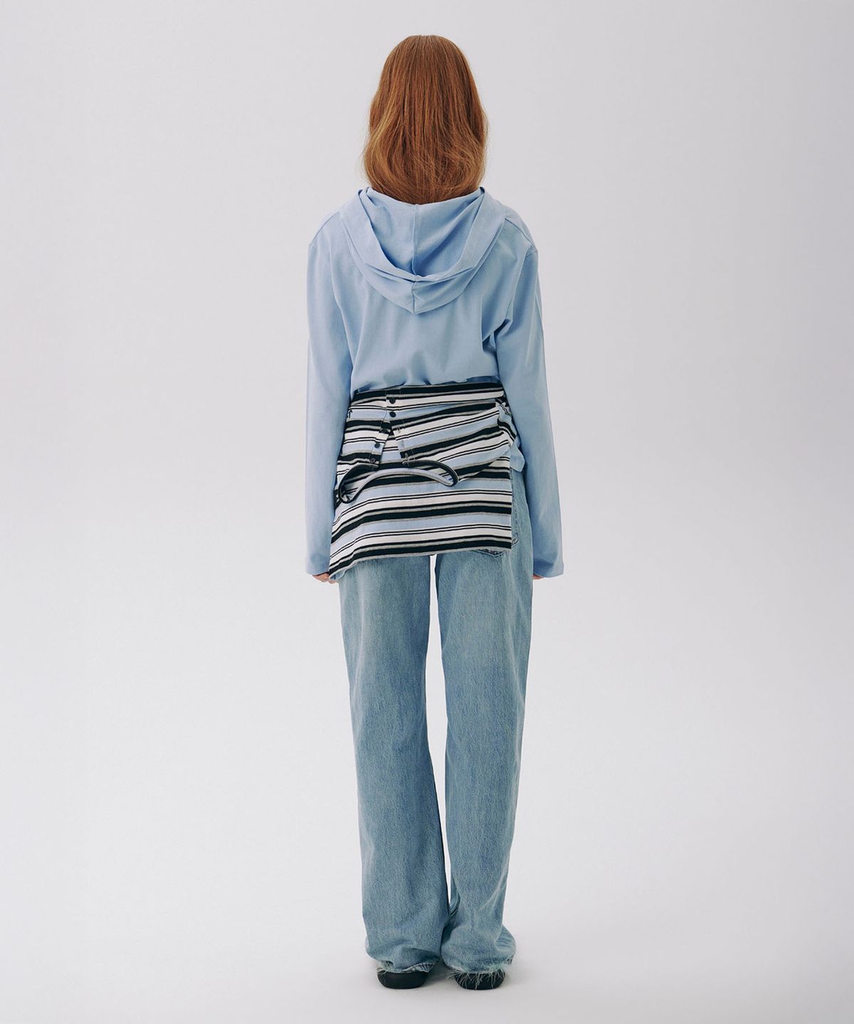 준준스페이스(JUNEJUNE SPACE) Hooded Henley Neck Tee_Light Blue