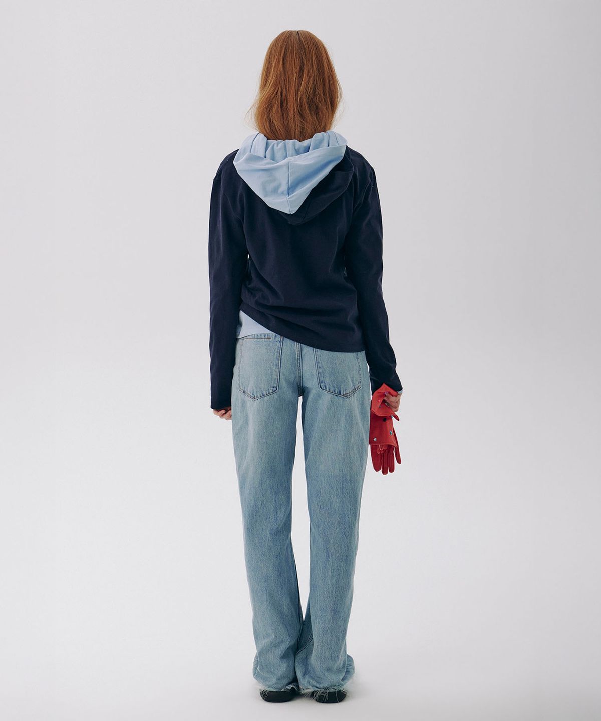 준준스페이스(JUNEJUNE SPACE) Hooded Henley Neck Tee_Navy