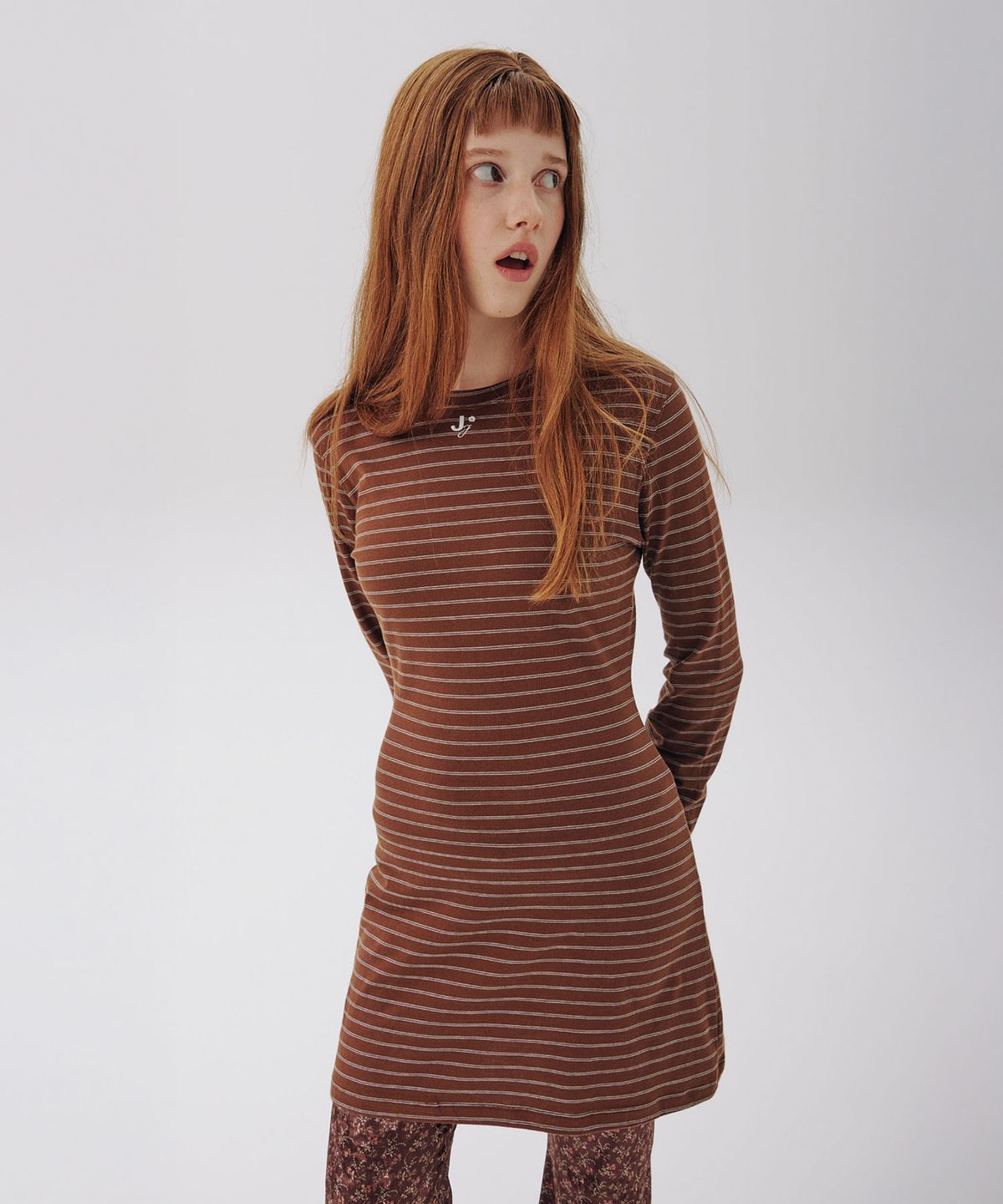 준준스페이스(JUNEJUNE SPACE) VOL17.Mini Jersey Dress_Brown