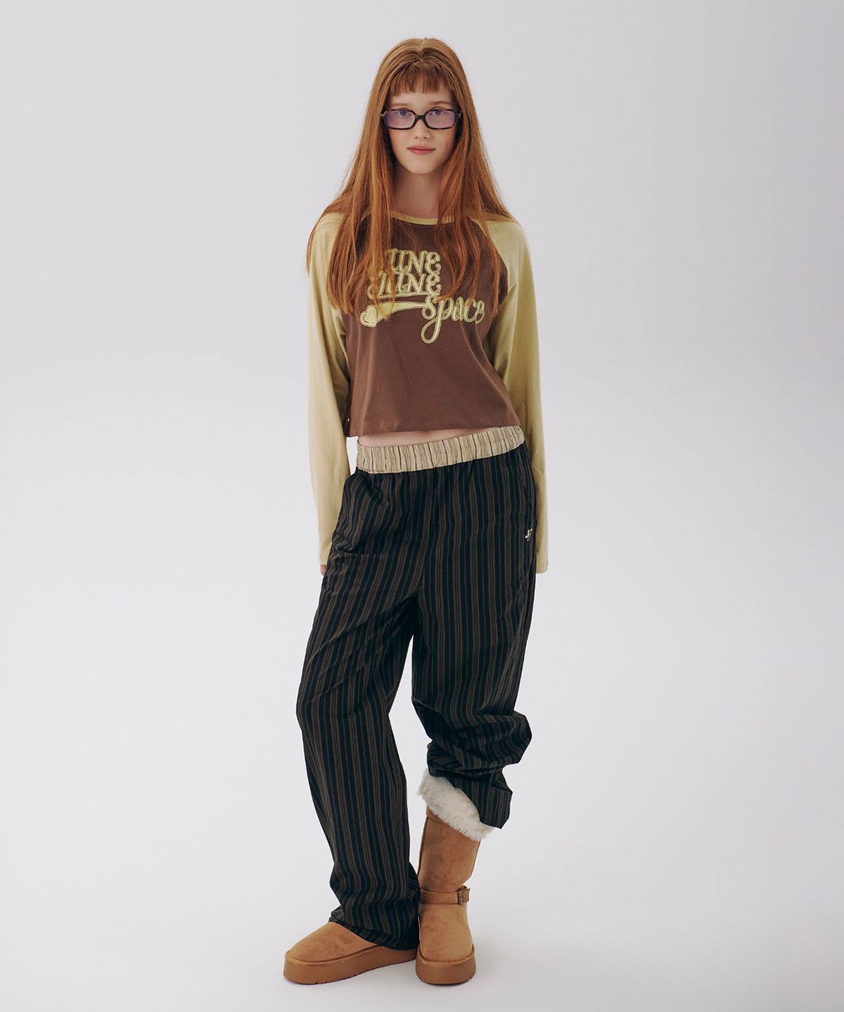 준준스페이스(JUNEJUNE SPACE) Stripe Wide Pants_Black