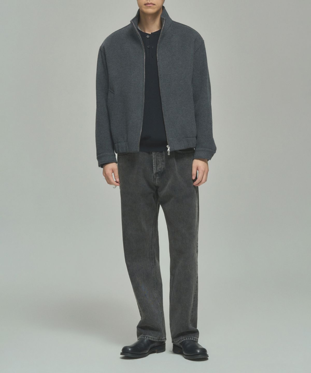 레어토라(RARETORA) WOOL CASHMERE BLOUSON - DEEP GREY