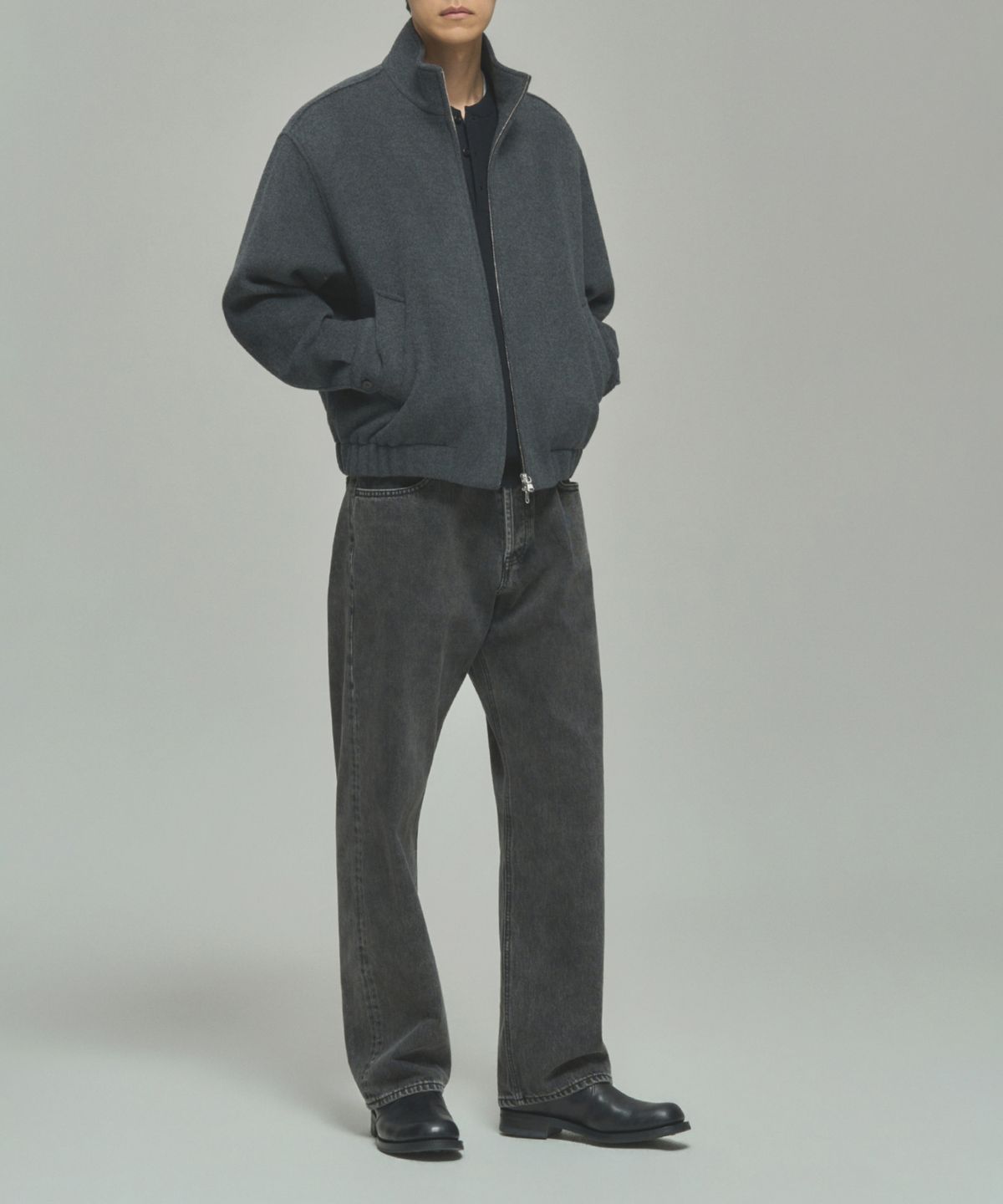 레어토라(RARETORA) WOOL CASHMERE BLOUSON - DEEP GREY