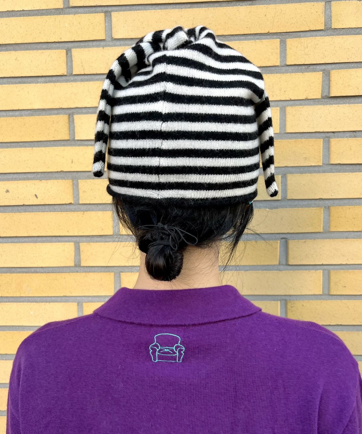 키코지(KIKOZY) Tie Loop Beanie_Black Stripe
