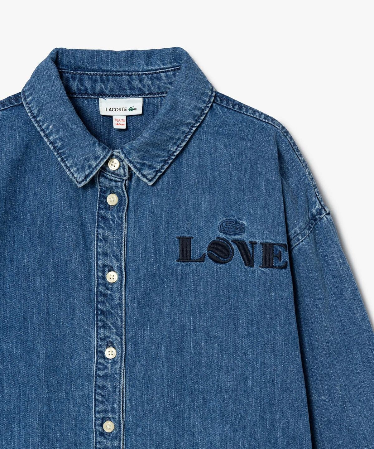 라코스테(LACOSTE) 키즈 루즈핏 데님 셔츠 CJ1265-56N MKU