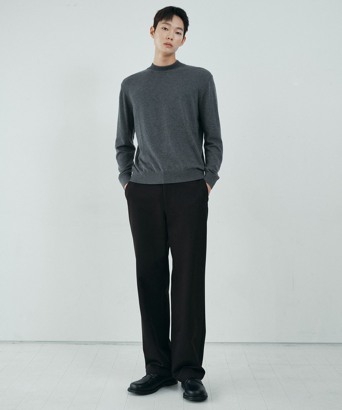 마인드브릿지(MINDBRIDGE) [COUTURE]TR스판 세미 와이드 데님 라이크 밴딩 기모 팬츠