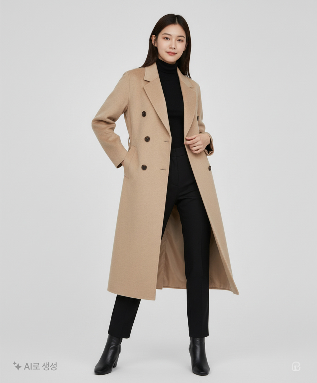 무신사 스탠다드(MUSINSA STANDARD) 겨울 더블 코트 S