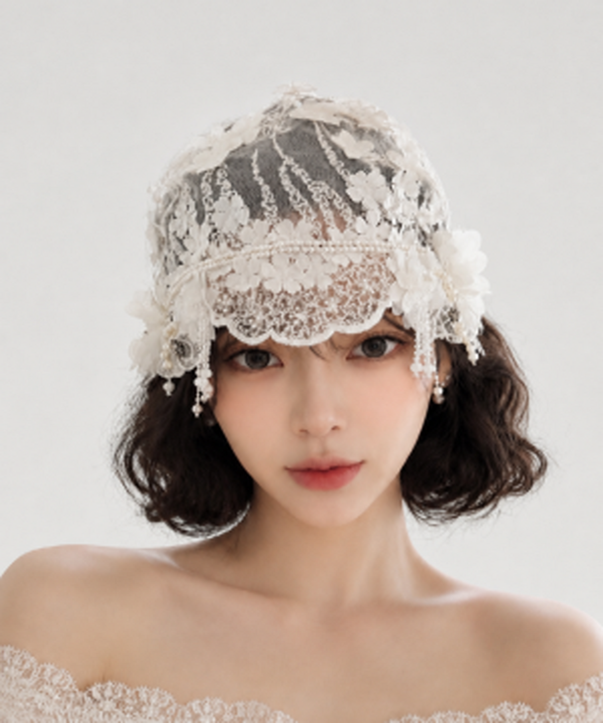 크레센트서울(CRESCENTSEOUL) 오데트 헤드피스 줄리엣캡 웨딩 소품 악세서리