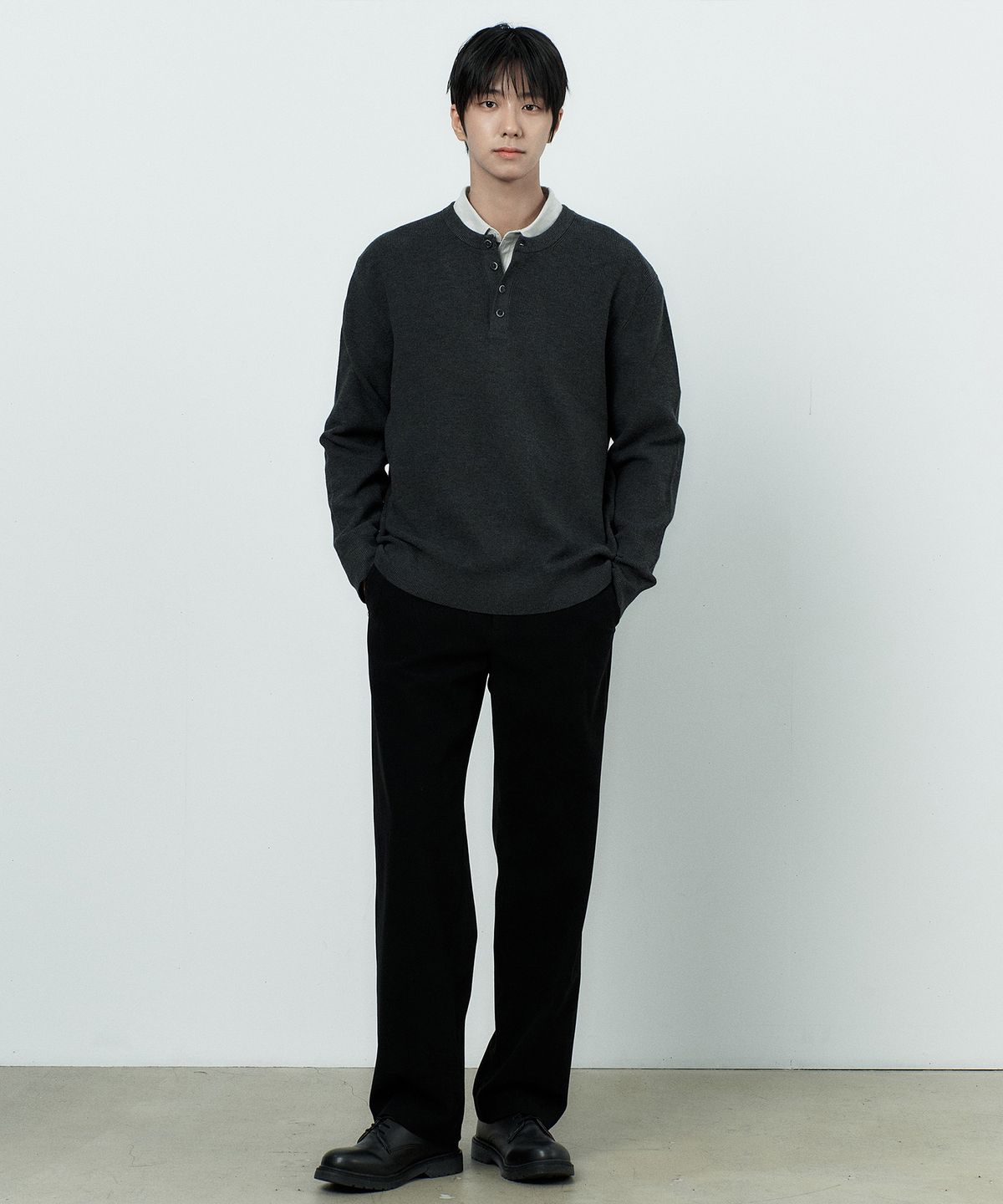 마인드브릿지(MINDBRIDGE) [SET][COUTURE]코듀로이 오버핏 싱글 자켓 셋업 블랙