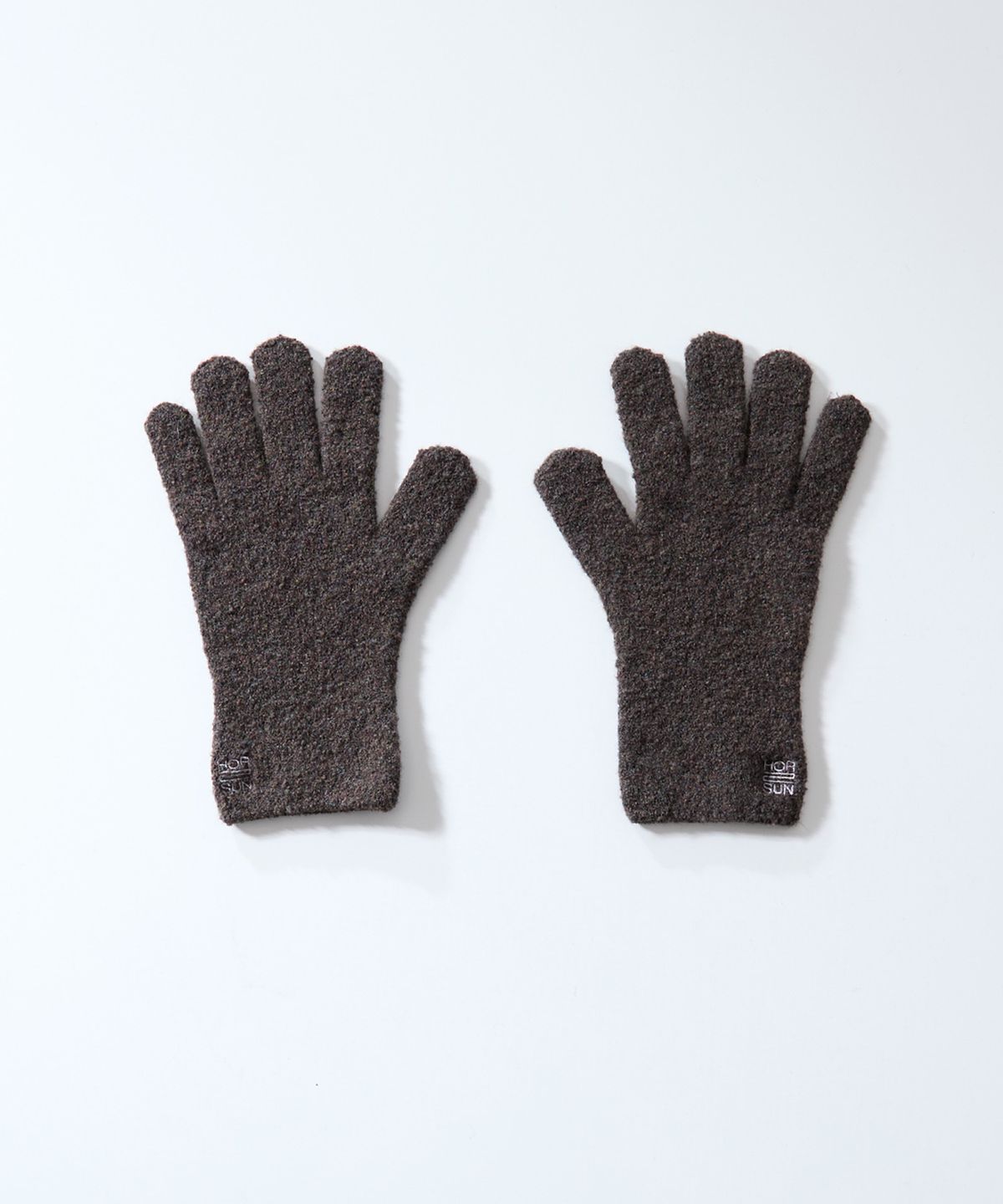 홀리선(HORLISUN) Bless Boucle Knit Rib Finger Gloves Multi Demitasse
