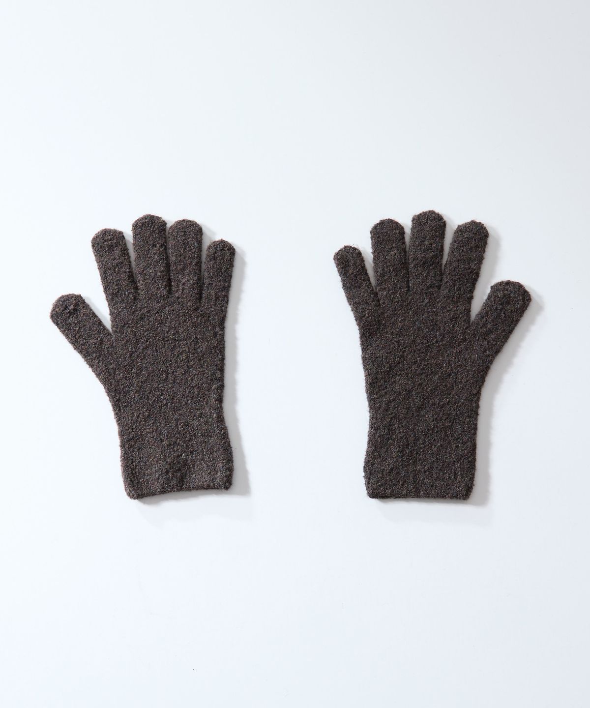 홀리선(HORLISUN) Bless Boucle Knit Rib Finger Gloves Multi Demitasse