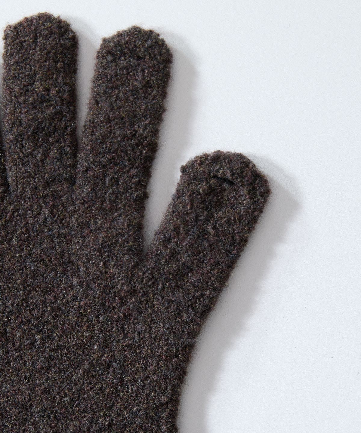 홀리선(HORLISUN) Bless Boucle Knit Rib Finger Gloves Multi Demitasse